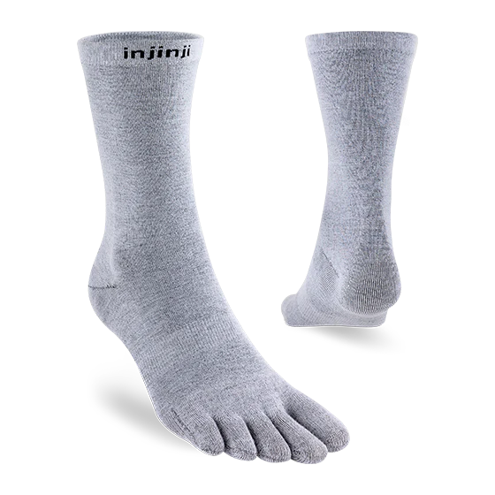 Injinji Liner 2.0 Lightweight Crew Sock Grey