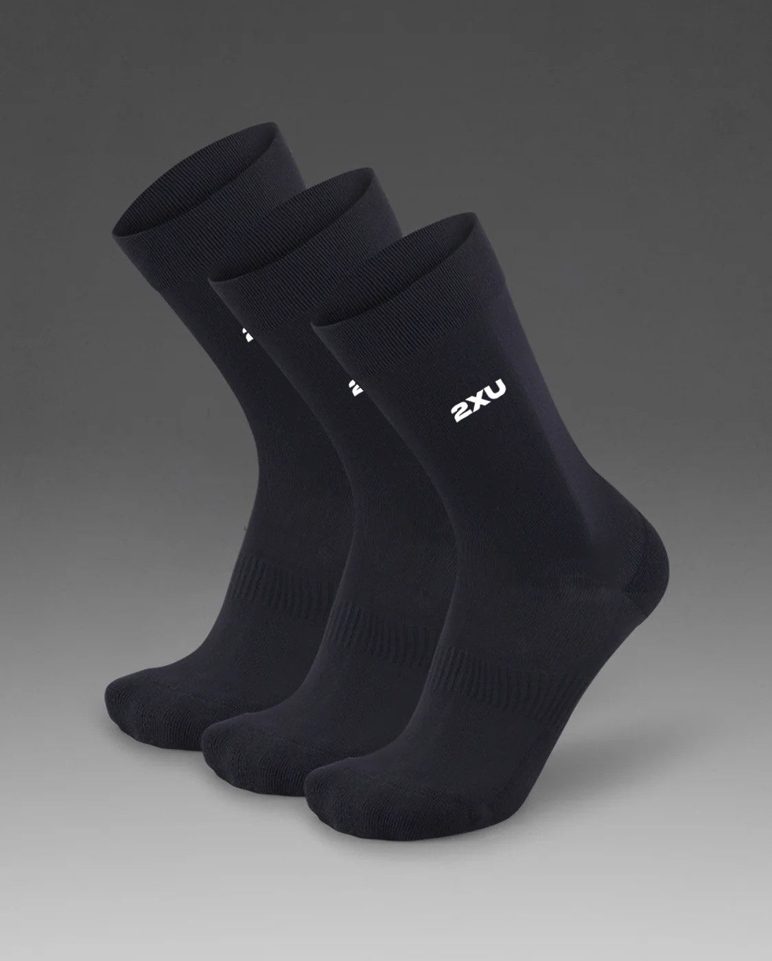 2XU Cotton Crew Socks Black - 3 Pack