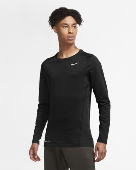 Nike Pro Long Sleeve Top Black Mens