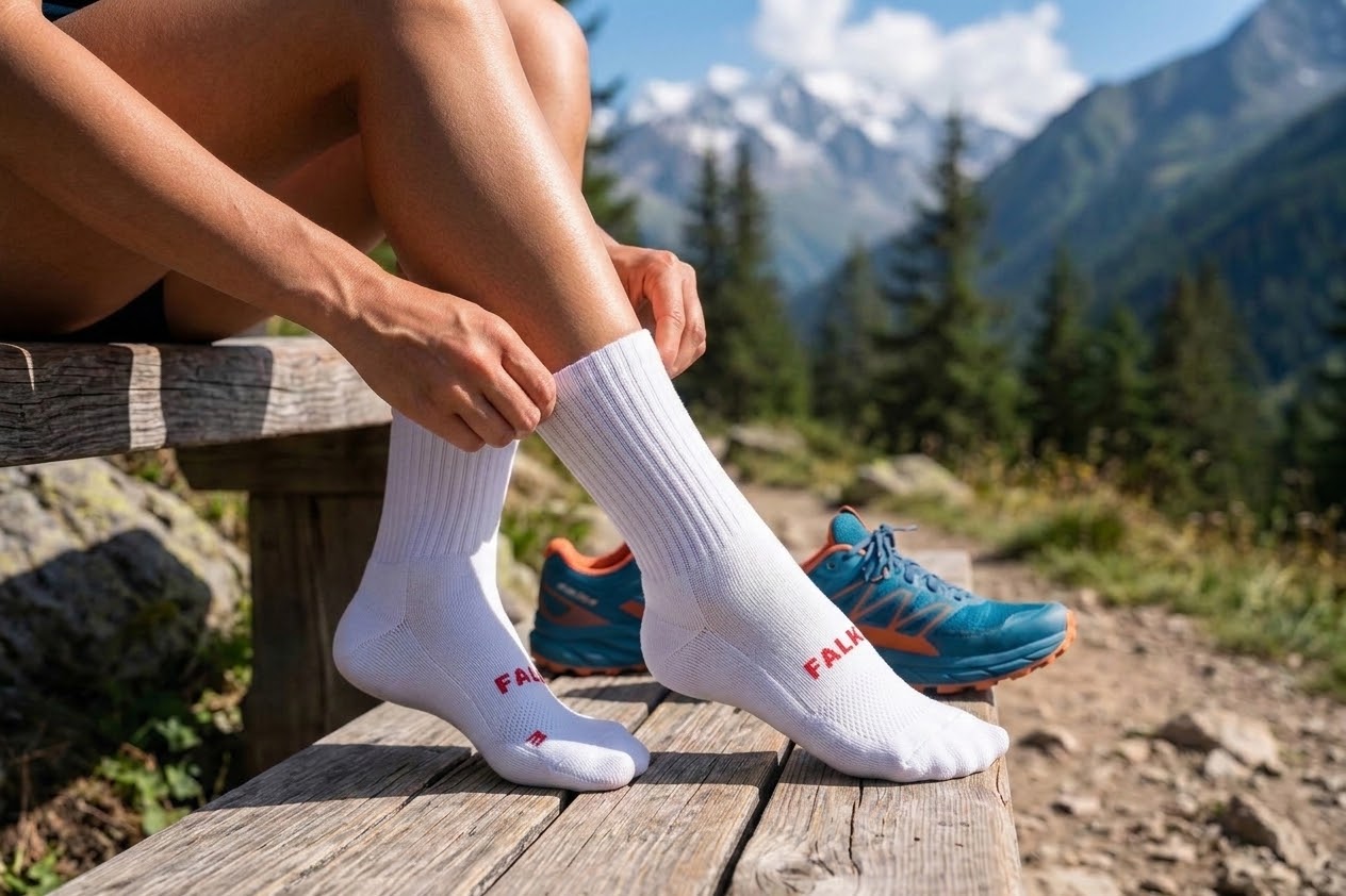 Falke Retro Crew Stripe 8889 White Sock