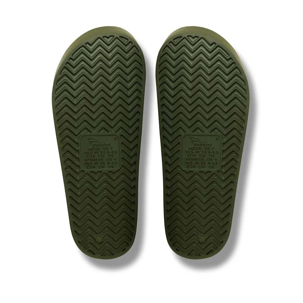 Archies Arch Support Slides Olive Unisex