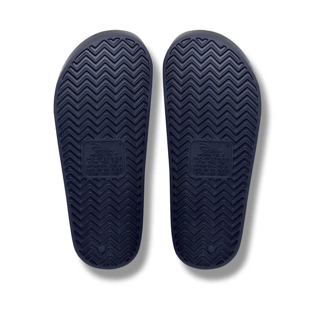 Archies Arch Support Slides Navy Mens