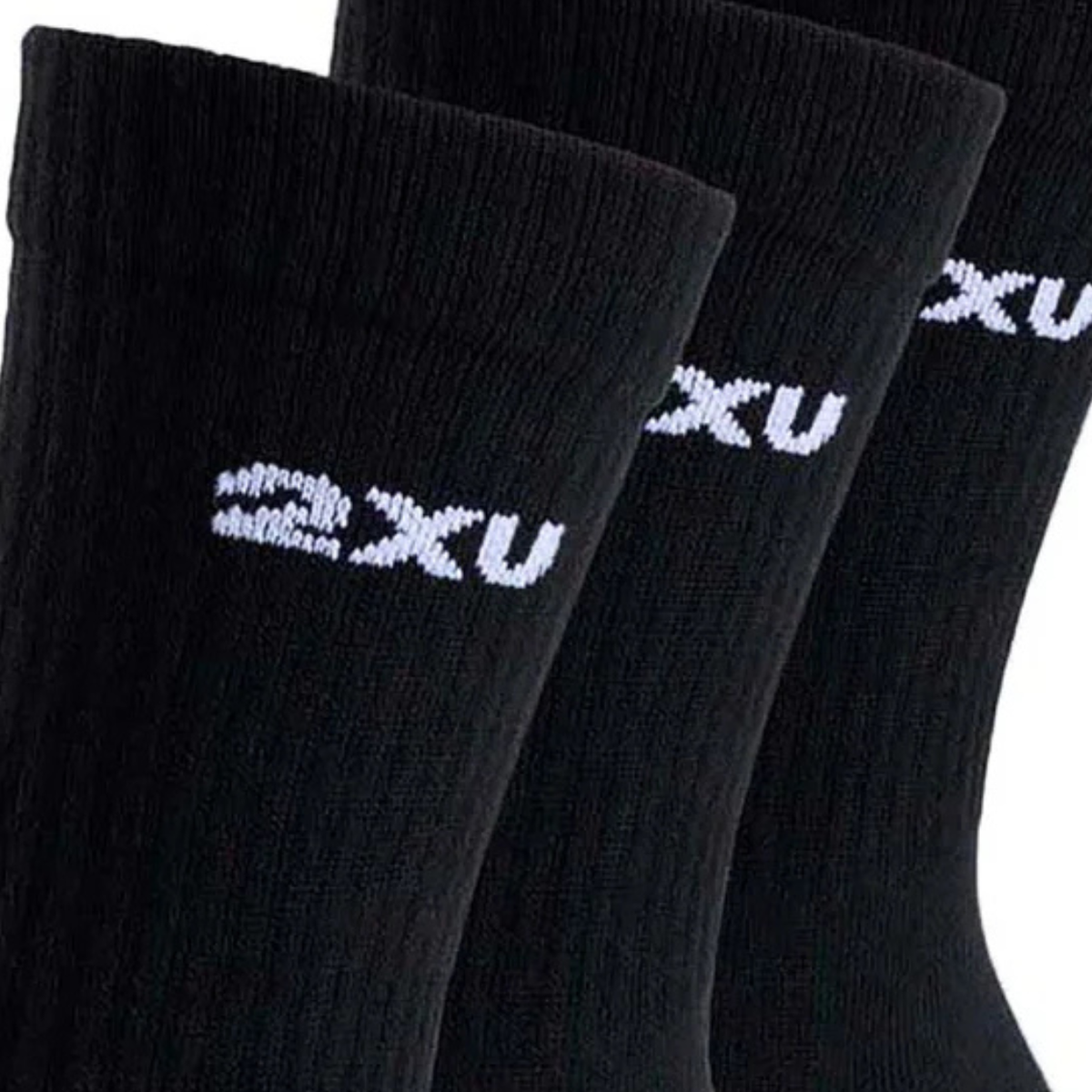 2XU Cotton Crew Socks Black - 3 Pack