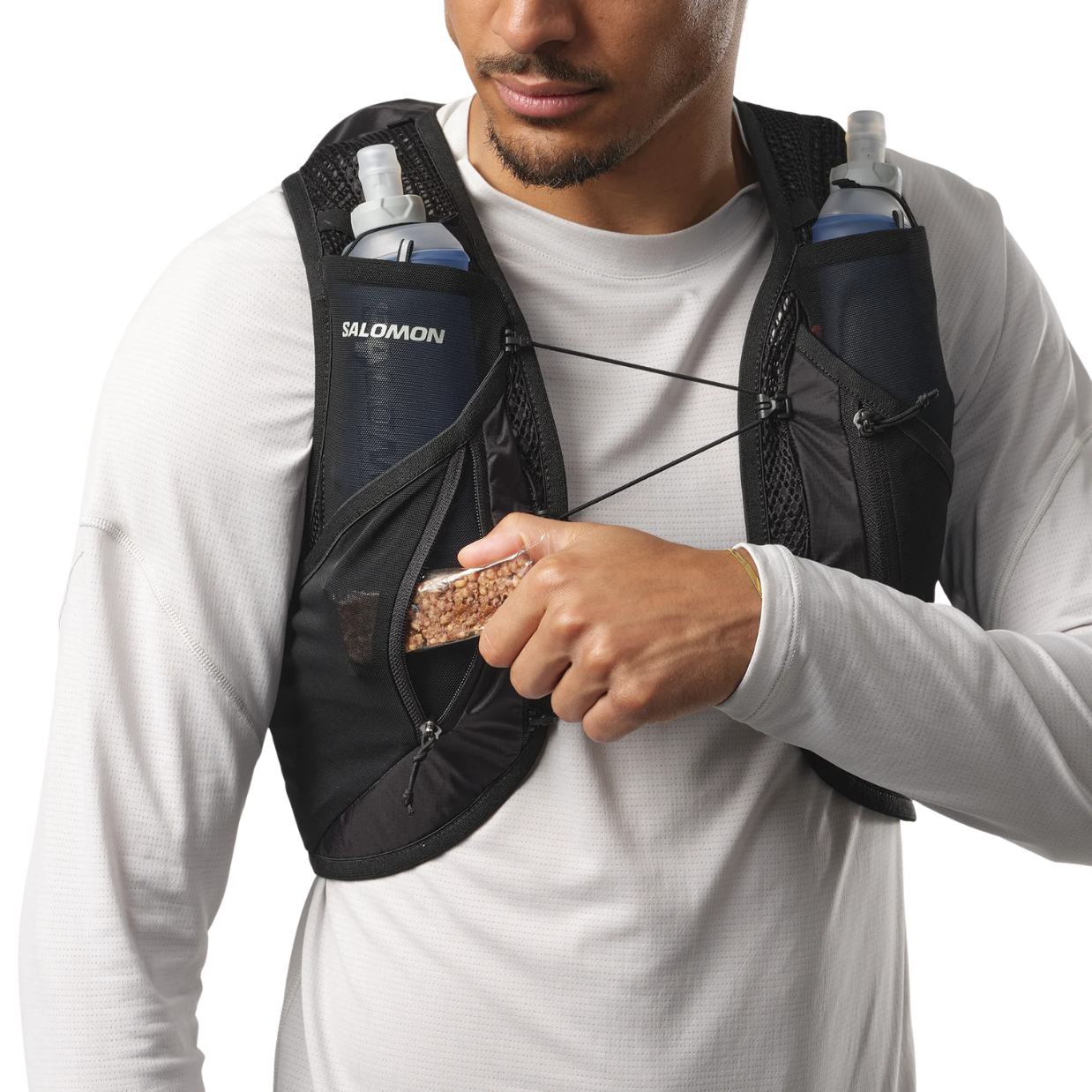 Salomon Active Skin 12 Set with Flasks - Black / Metal