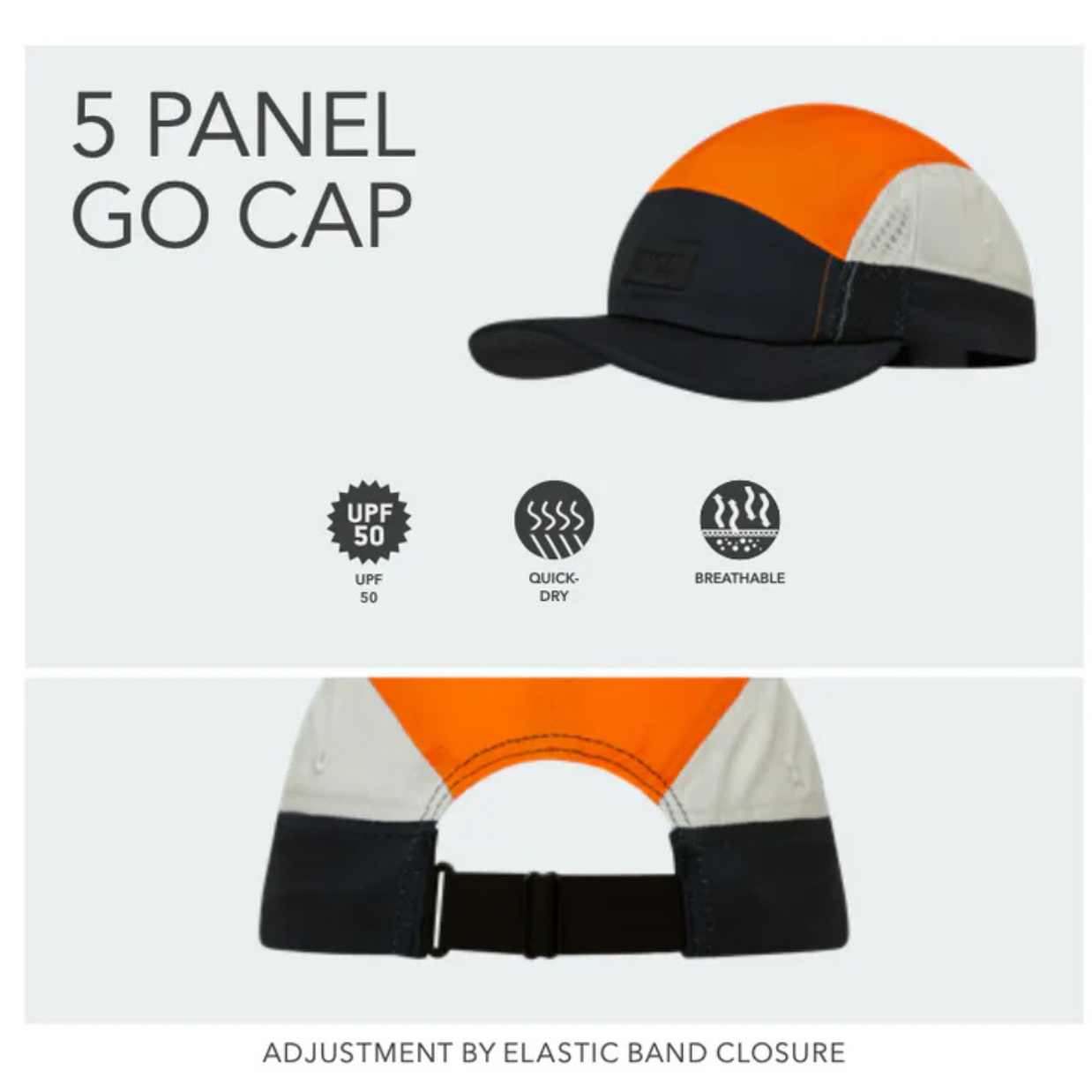 Buff 5 Panel Go Cap - Domus Blue