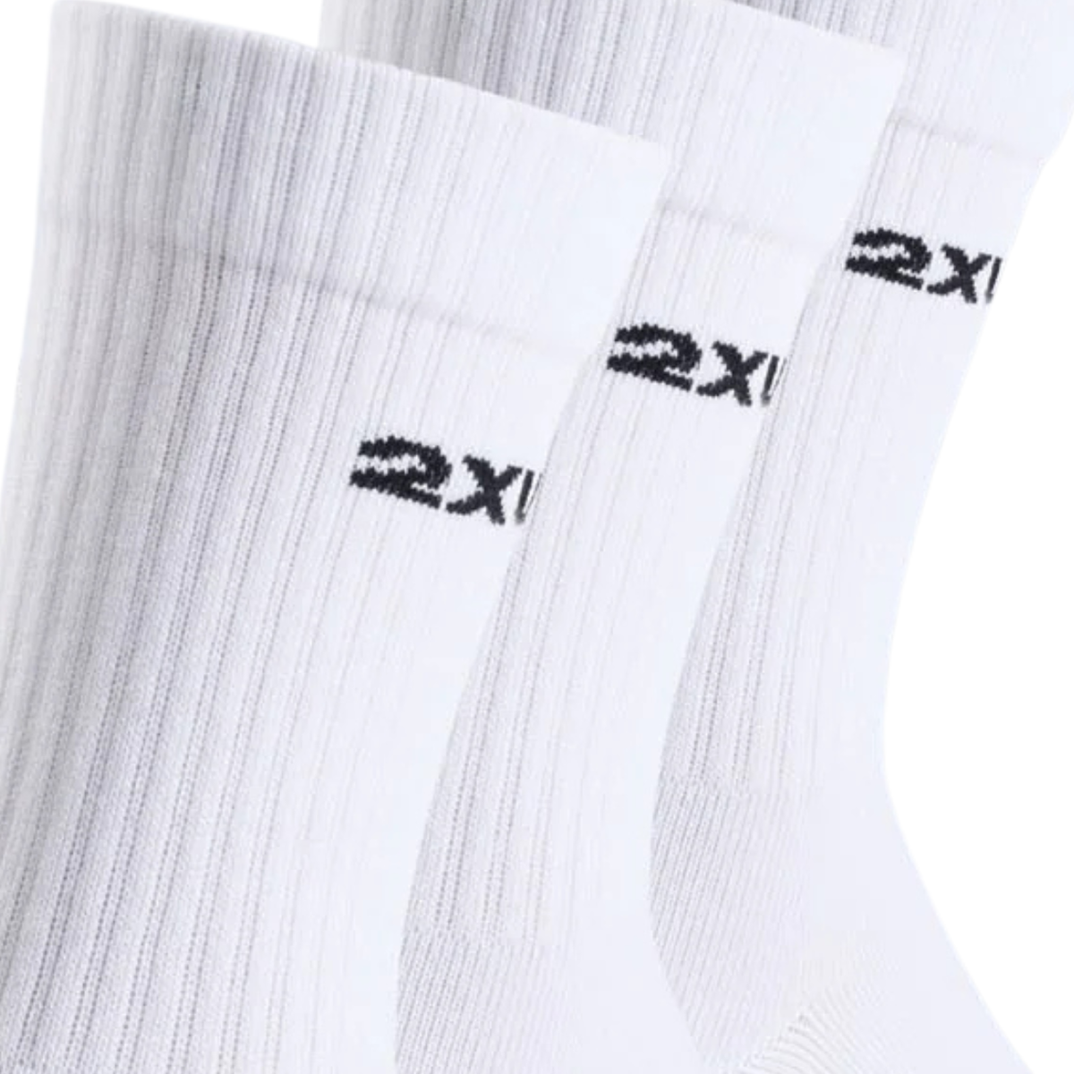 2XU Cotton Crew Socks White - 3 Pack