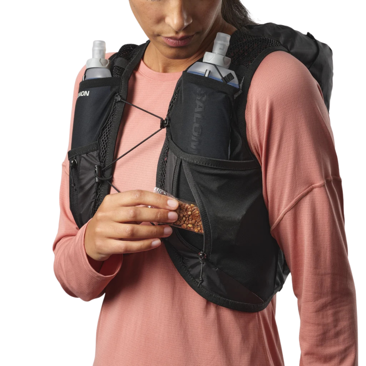 Salomon Active Skin 12 Set with Flasks Womens - Black / Metal