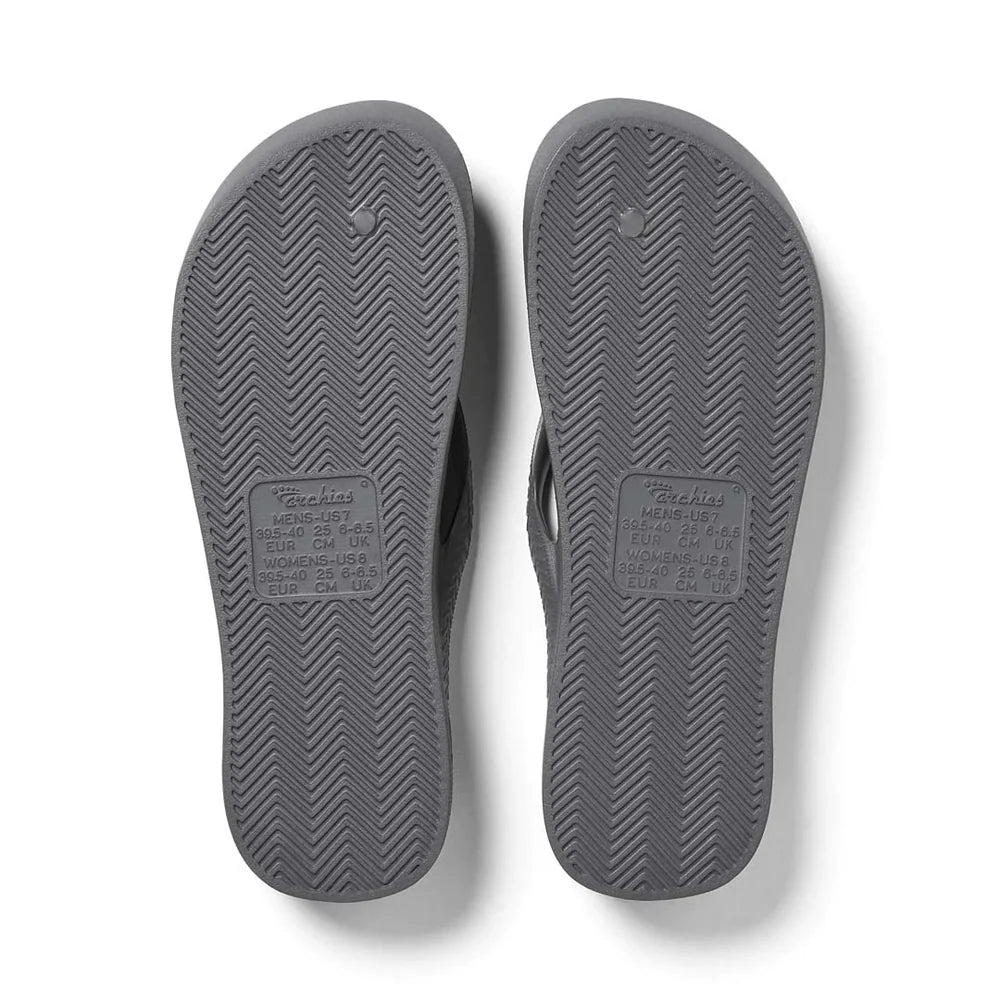 Archies Arch Support Jandals Charcoal Mens