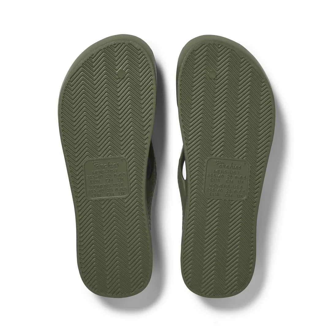 Archies Arch Support Jandals Khaki Unisex