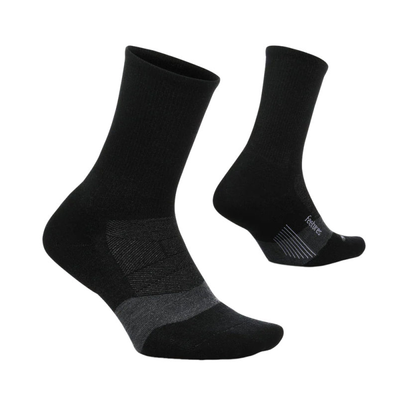 Feetures Merino 10 Max Cushion Mini Crew Socks - Charcoal