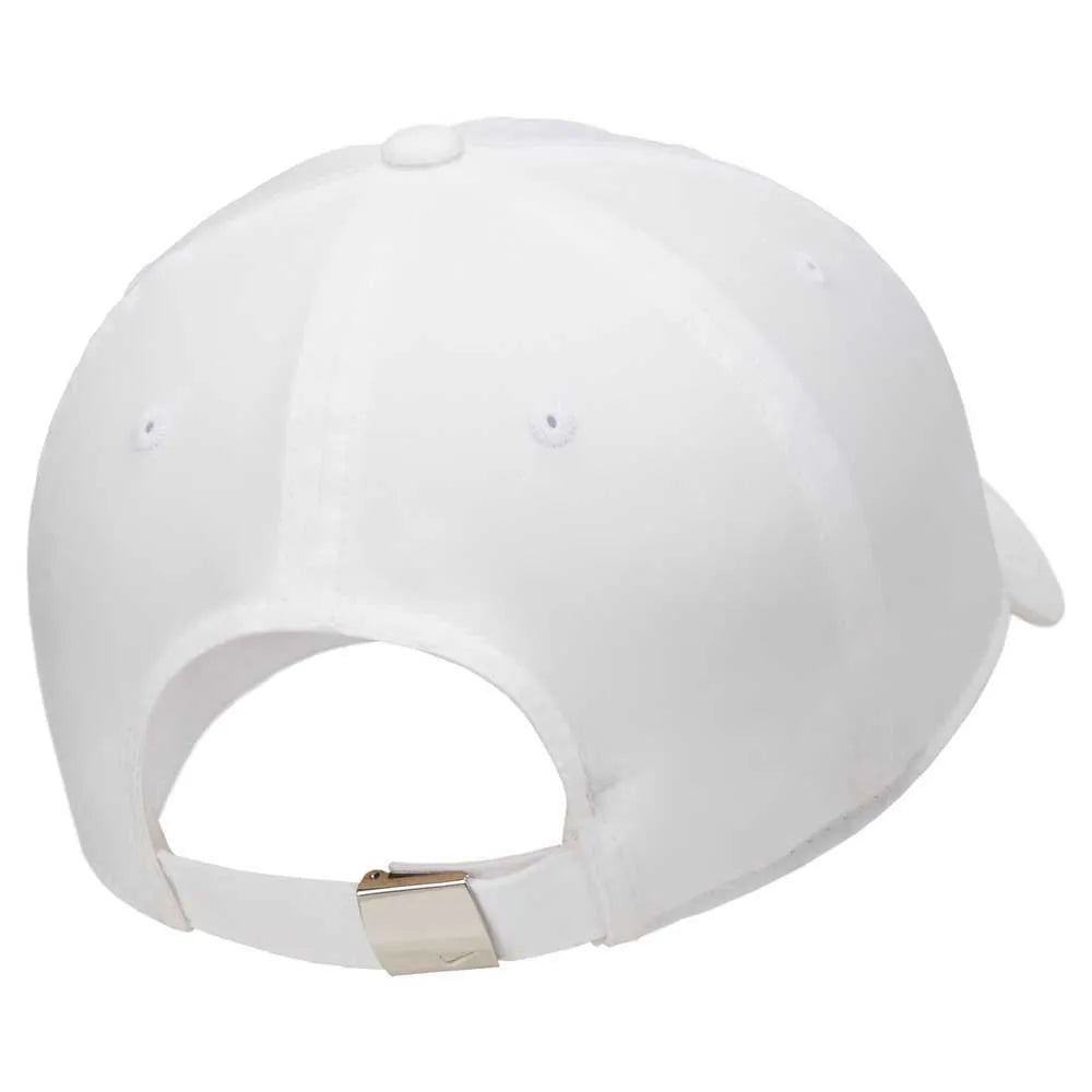 Nike Club Dri-Fit Unstructured White Metal Swoosh Cap
