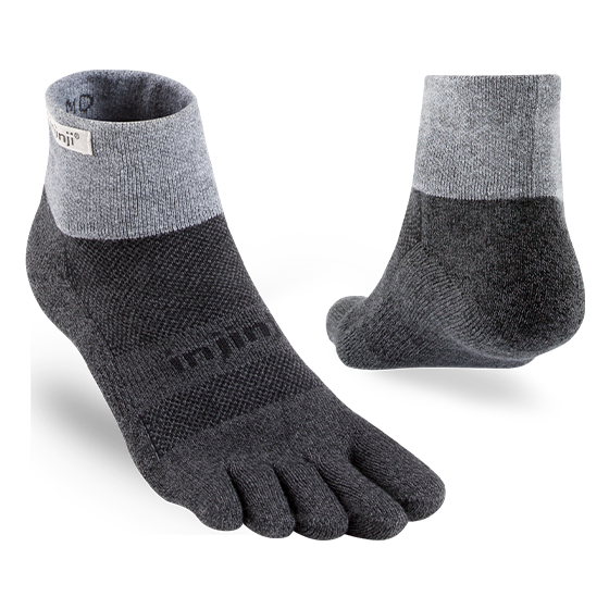 Injinji Trail Midweight Mini-Crew Sock Granite