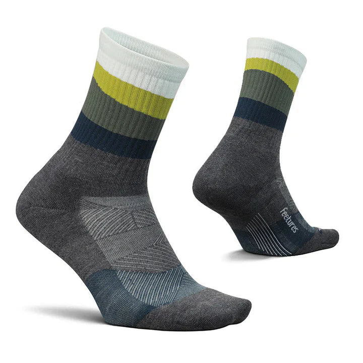 Feetures Trail Max Cushion Mini Crew Ascent Gray Sock