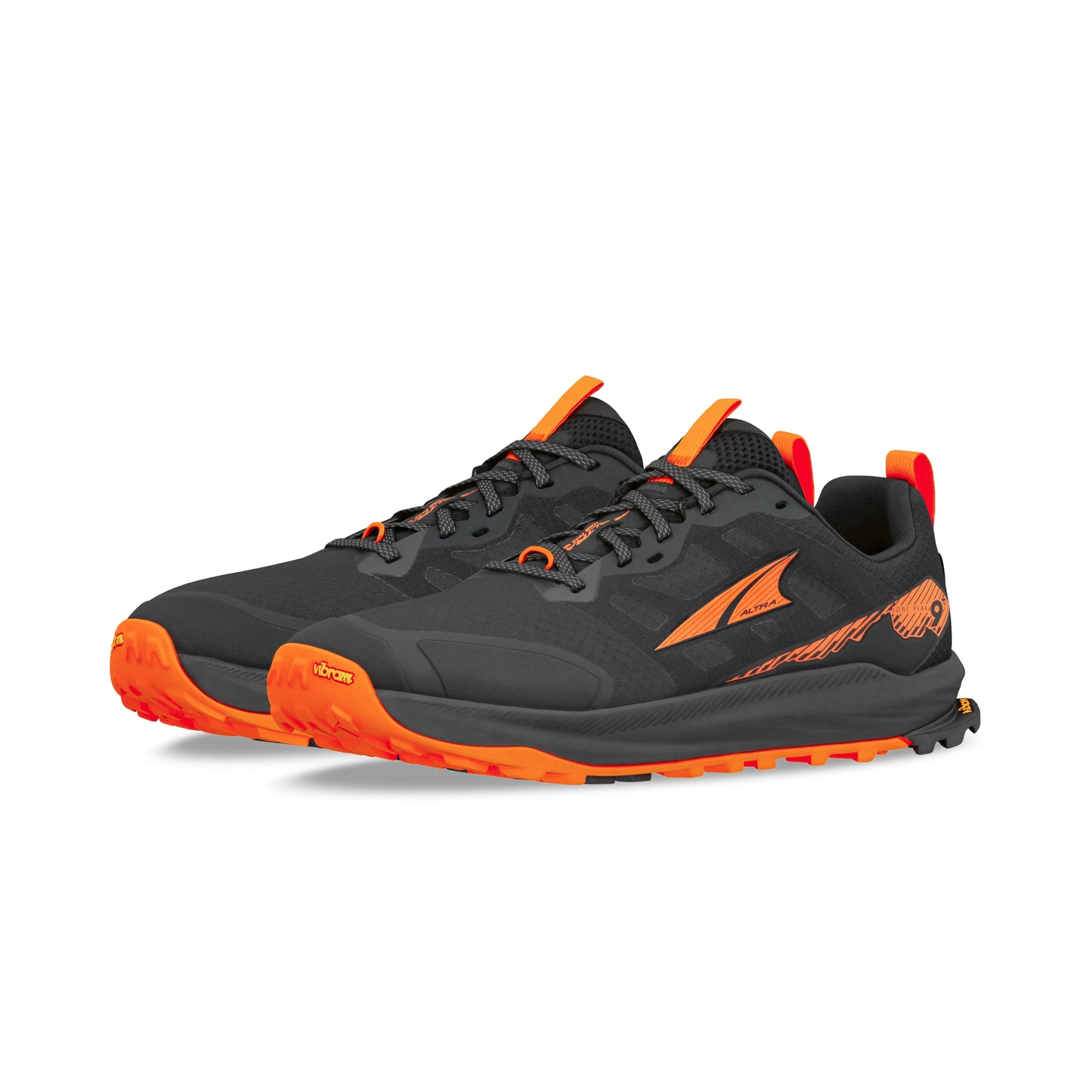 Altra Lone Peak 9 + Black / Orange Mens