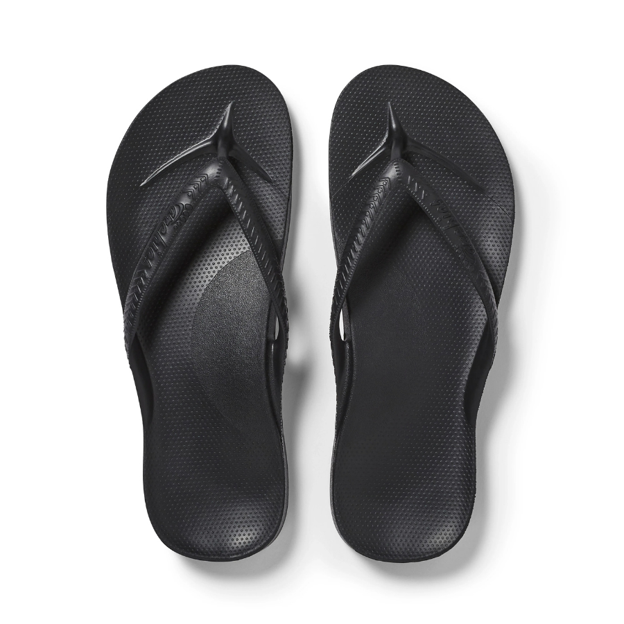 Archies Arch Support Jandals Black Unisex