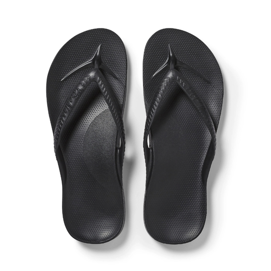 Archies Arch Support Jandals Black Unisex