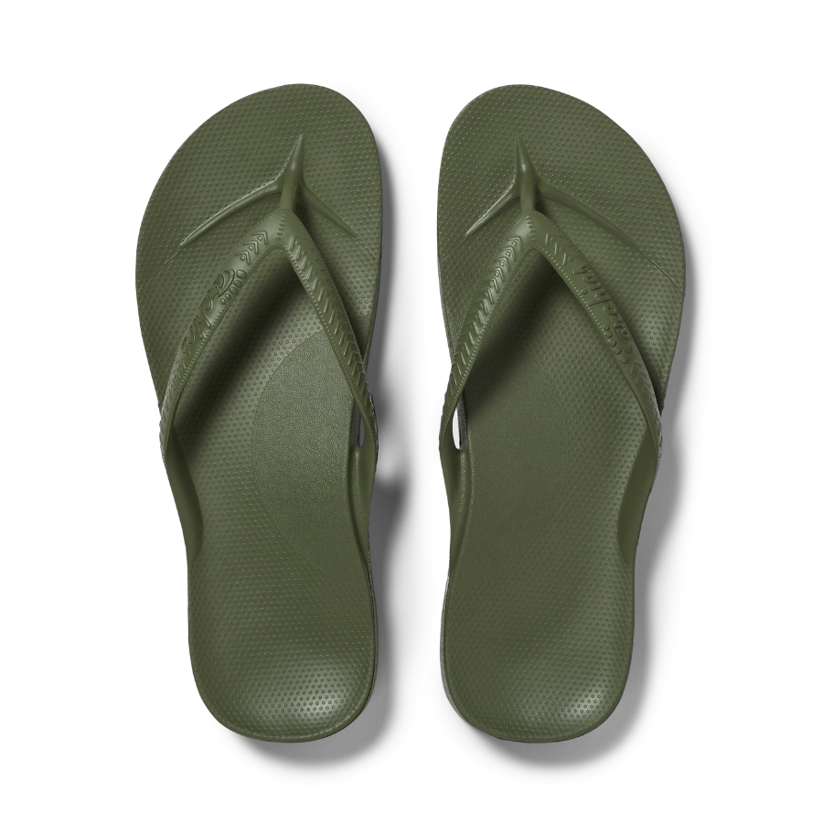 Archies Arch Support Jandals Khaki Mens