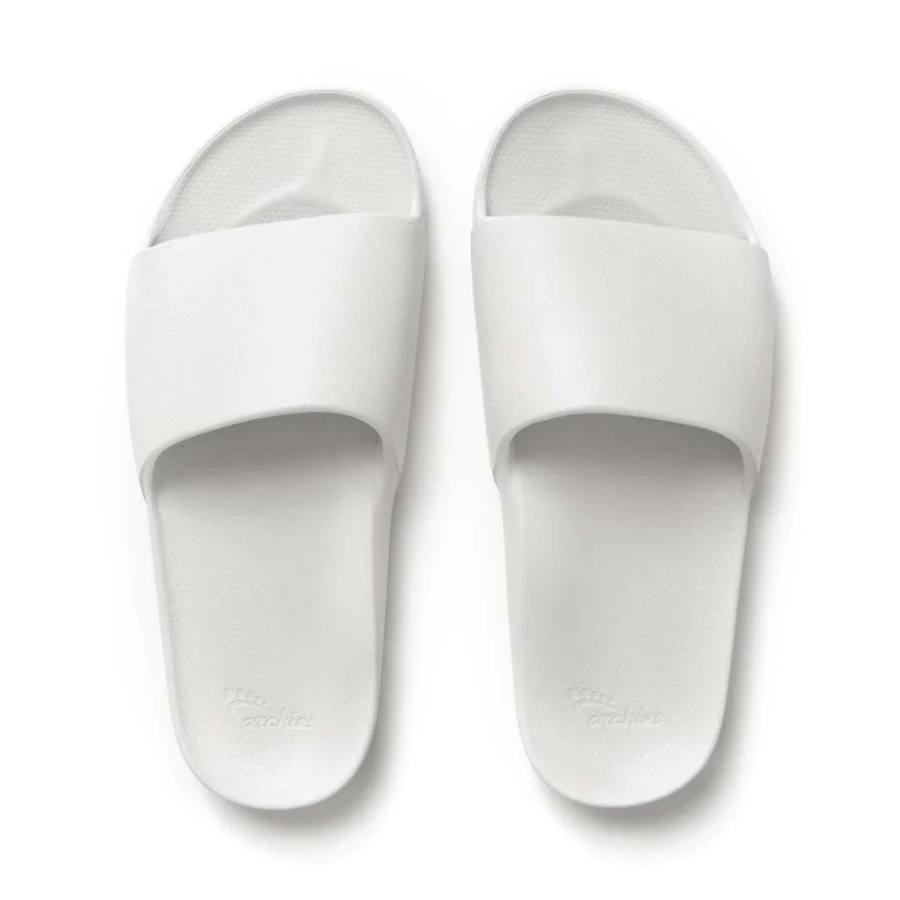 Archies Arch Support Slides White Womens
