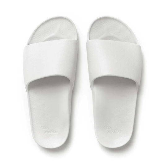 Archies Arch Support Slides White Womens