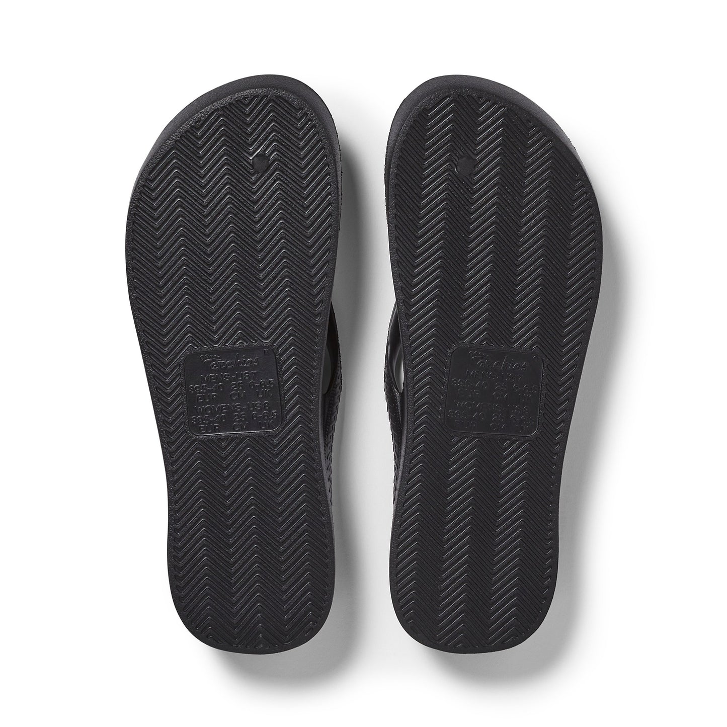 Archies Arch Support Jandals Black Unisex