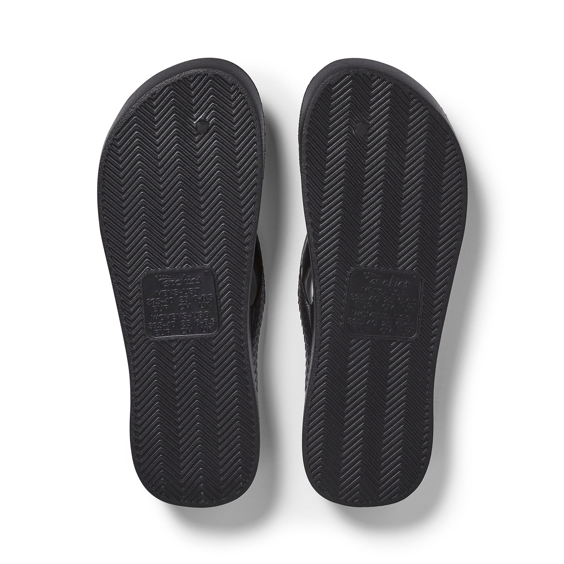 Archies Arch Support Jandals Black Unisex