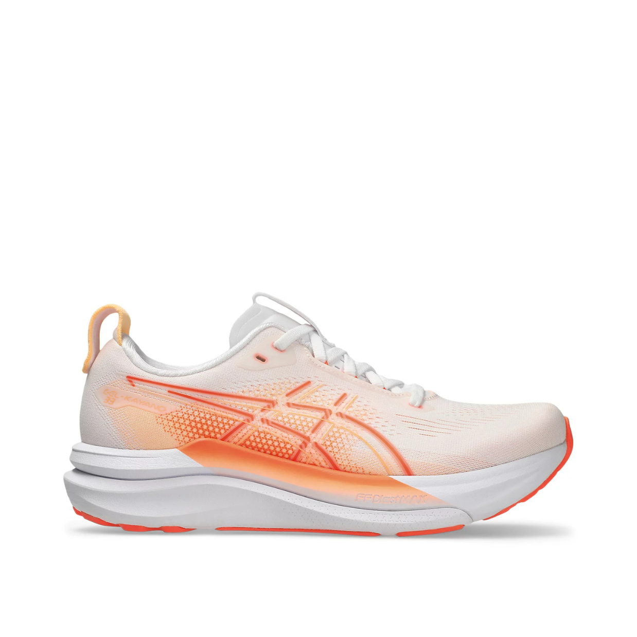 Asics Gel-Kayano 33 White / Vivid Coral Womens