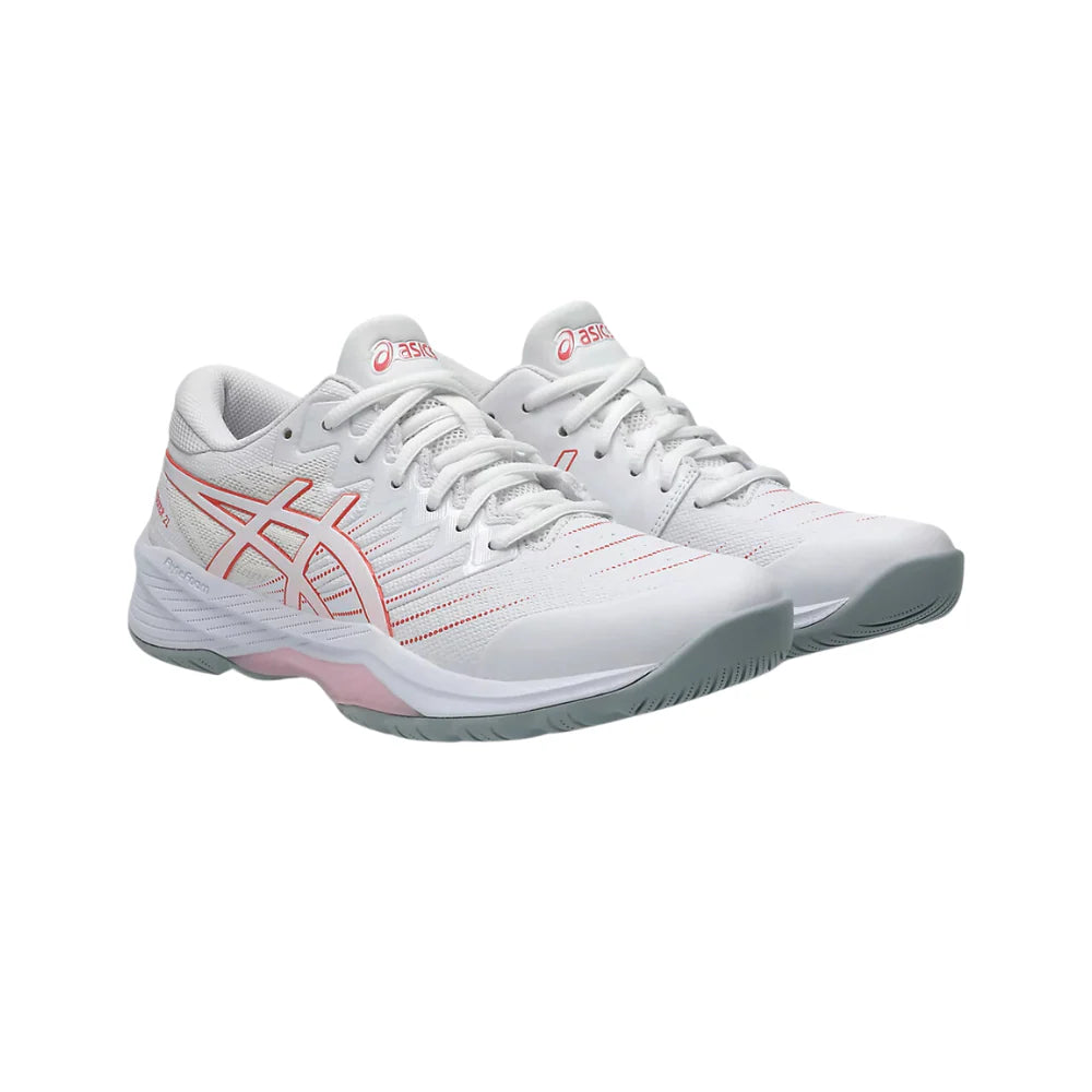 Asics Netburner 21 (D) Bio White/Papaya Womens (LAST PAIR US 10.5)