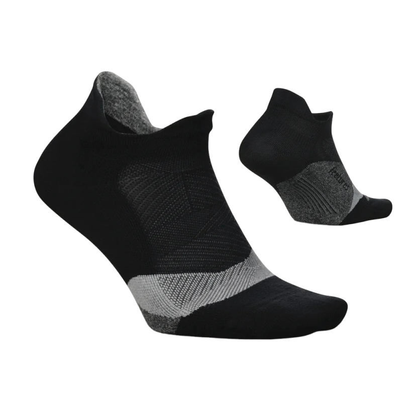Feetures Elite Light Cushion No Show Tab Black Sock