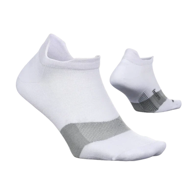 Feetures Merino 10 Max Cushion Tab Socks - White