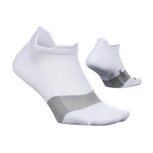 Feetures Merino 10 Max Cushion Tab Socks - White