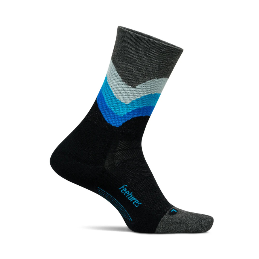 Feetures Elite Light Cushion Mini Crew Black Swell Socks