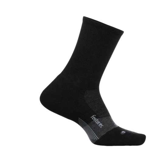 Feetures Merino 10 Max Cushion Mini Crew Socks - Charcoal