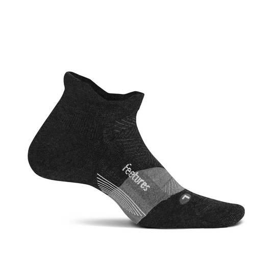 Feetures Merino 10 Max Cushion Tab Socks - Charcoal
