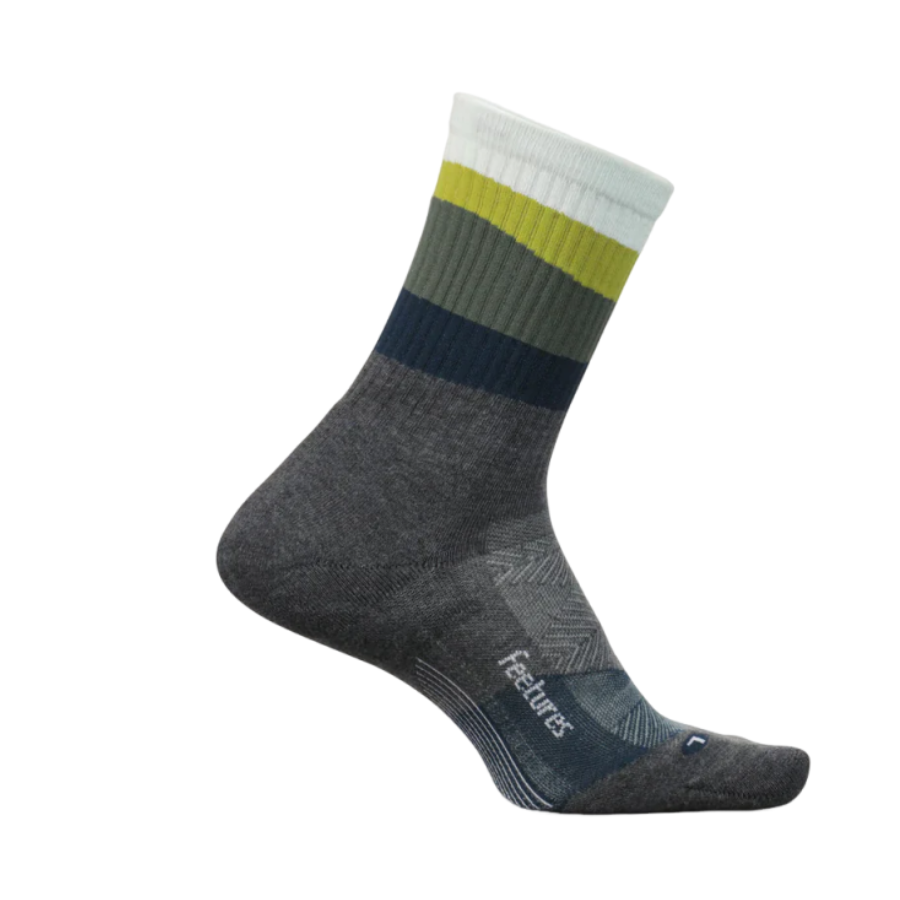 Feetures Trail Max Cushion Mini Crew Ascent Gray Sock