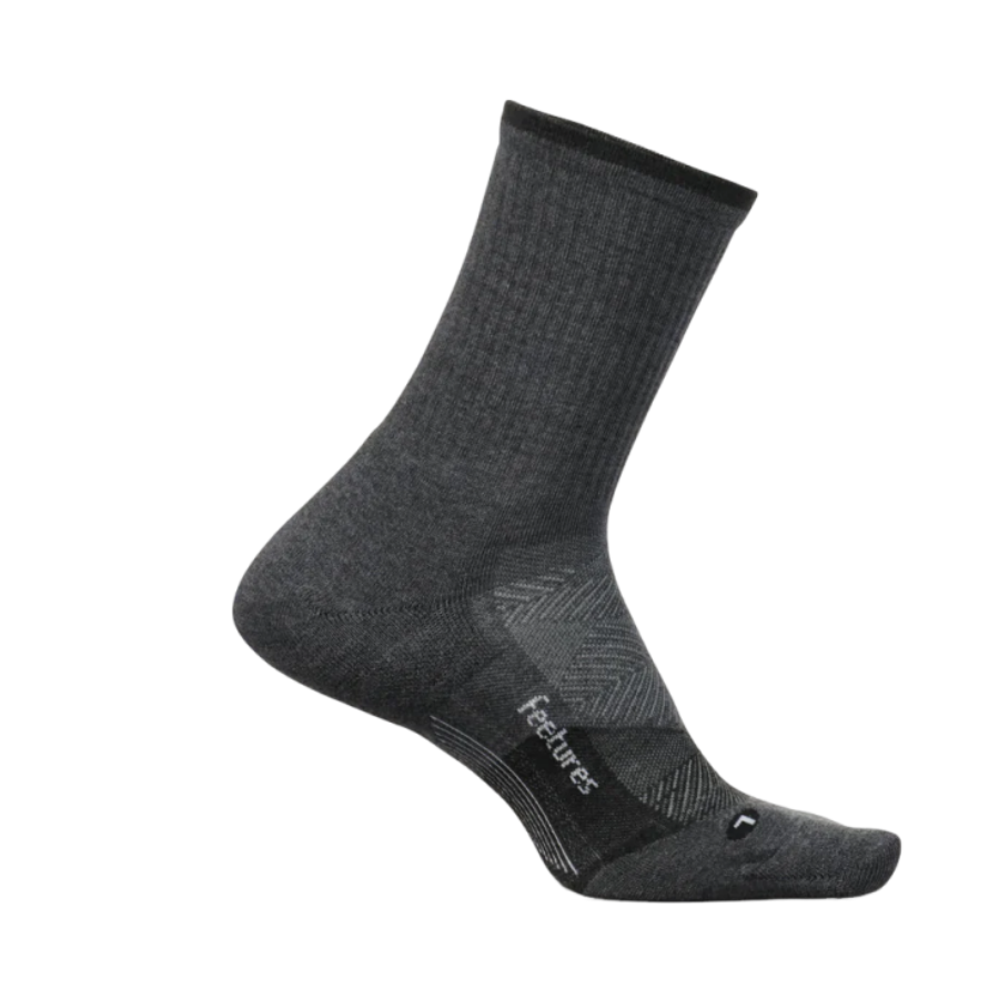 Feetures Trail Max Cushion Mini Crew Gray Sock