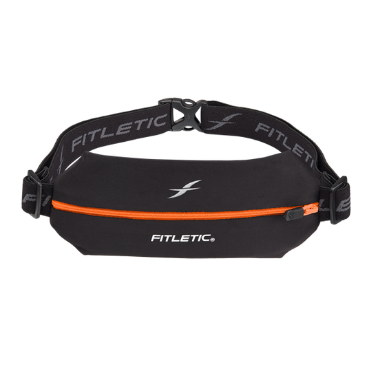 Fitletic Mini Sport Belt - Black / Orange Zip