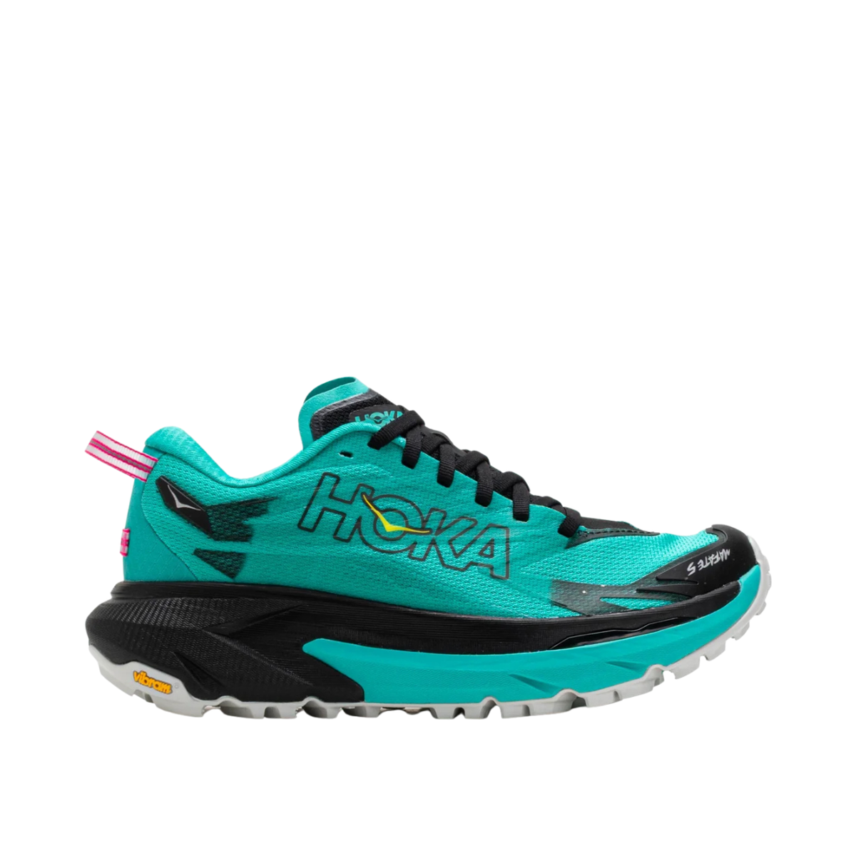 Hoka Mafate 5 Black / Electric Aqua Womens