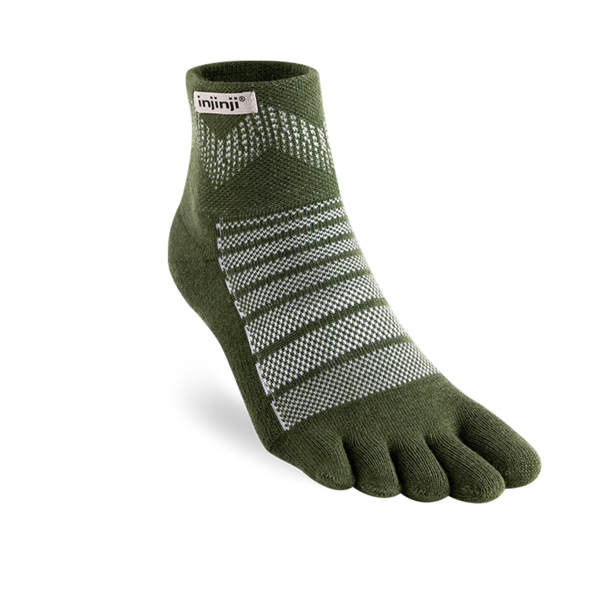 Injinji Outdoor Midweight Mini Crew Merino Wool Sock Forest