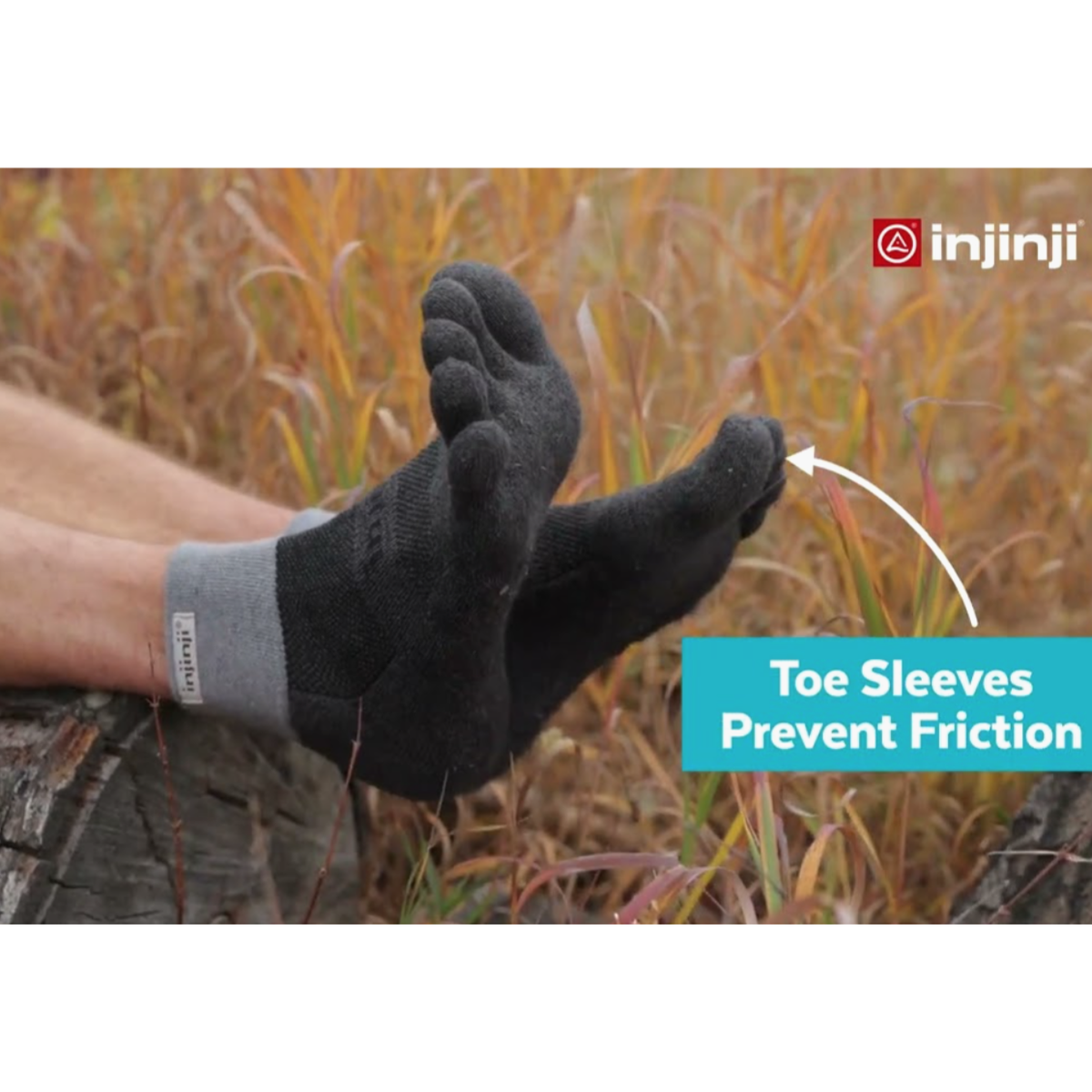 Injinji Run Lightweight Mini-Crew Sock Black