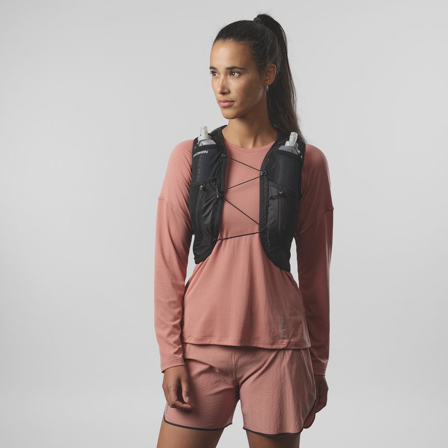 Salomon Active Skin 12 Set with Flasks Womens - Black / Metal