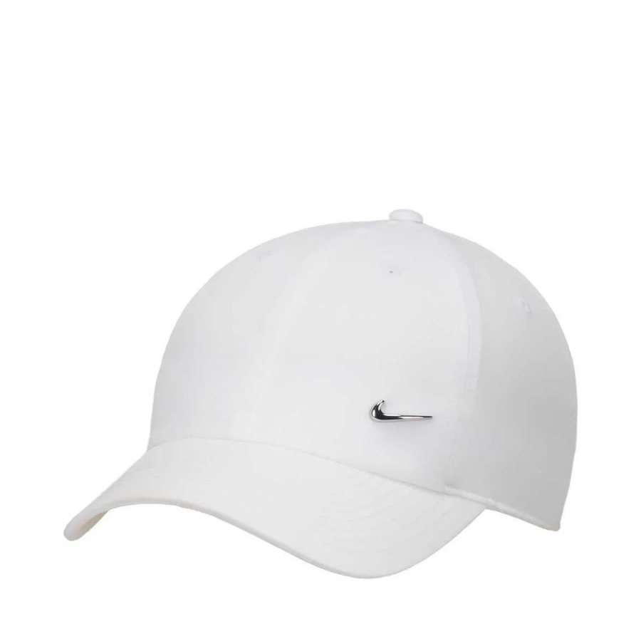 Nike Club Dri-Fit Unstructured White Metal Swoosh Cap