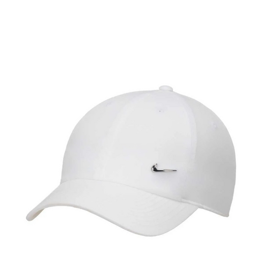 Nike Club Dri-Fit Unstructured White Metal Swoosh Cap