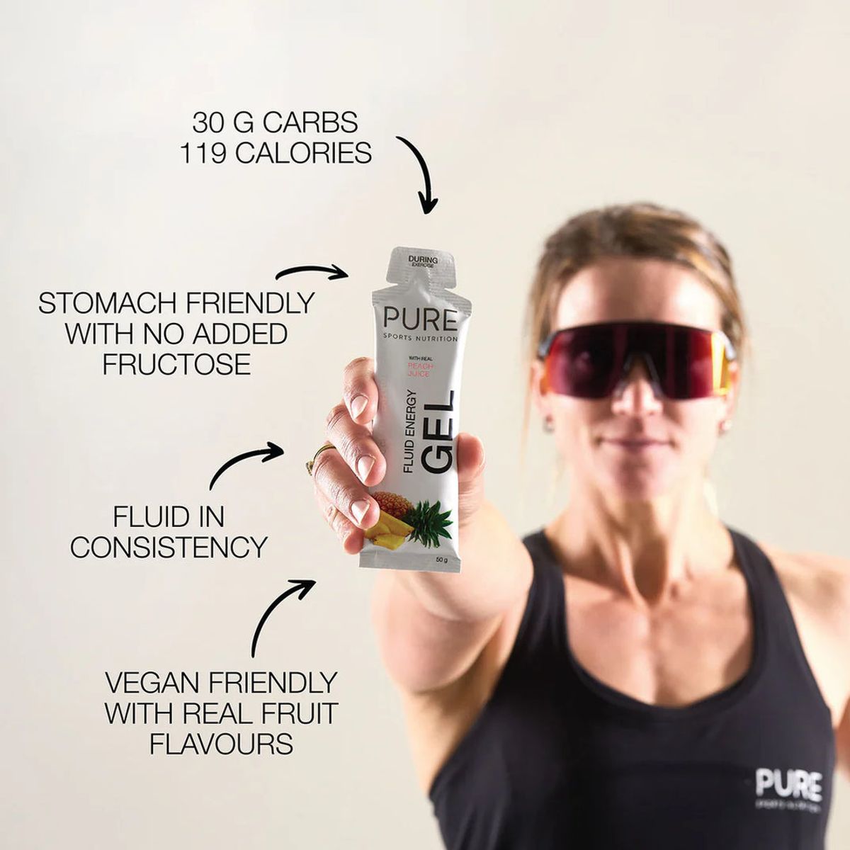 Pure Fluid Energy Gel - Lemon and Lime (+ Caffeine) 50g
