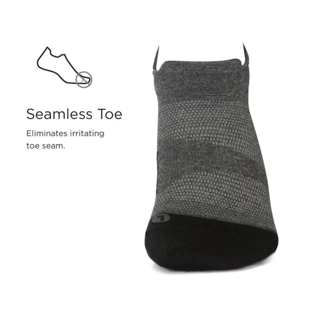 Feetures Elite Light Cushion No Show Tab Black Sock