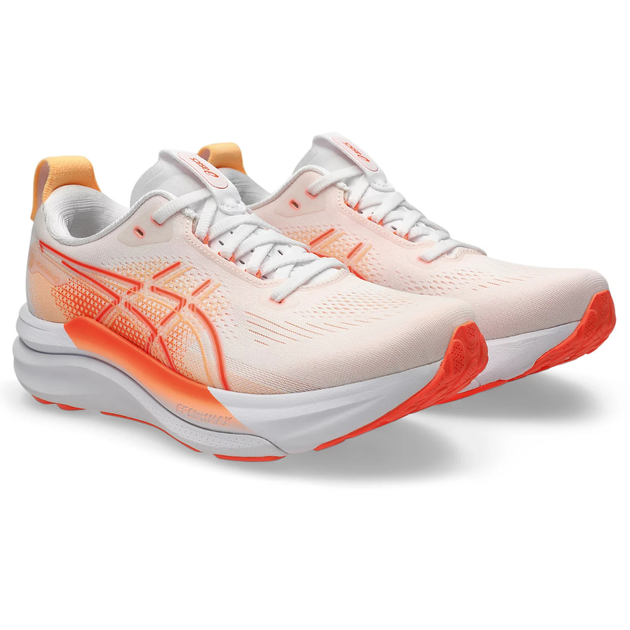 Asics Gel-Kayano 33 White / Vivid Coral Womens