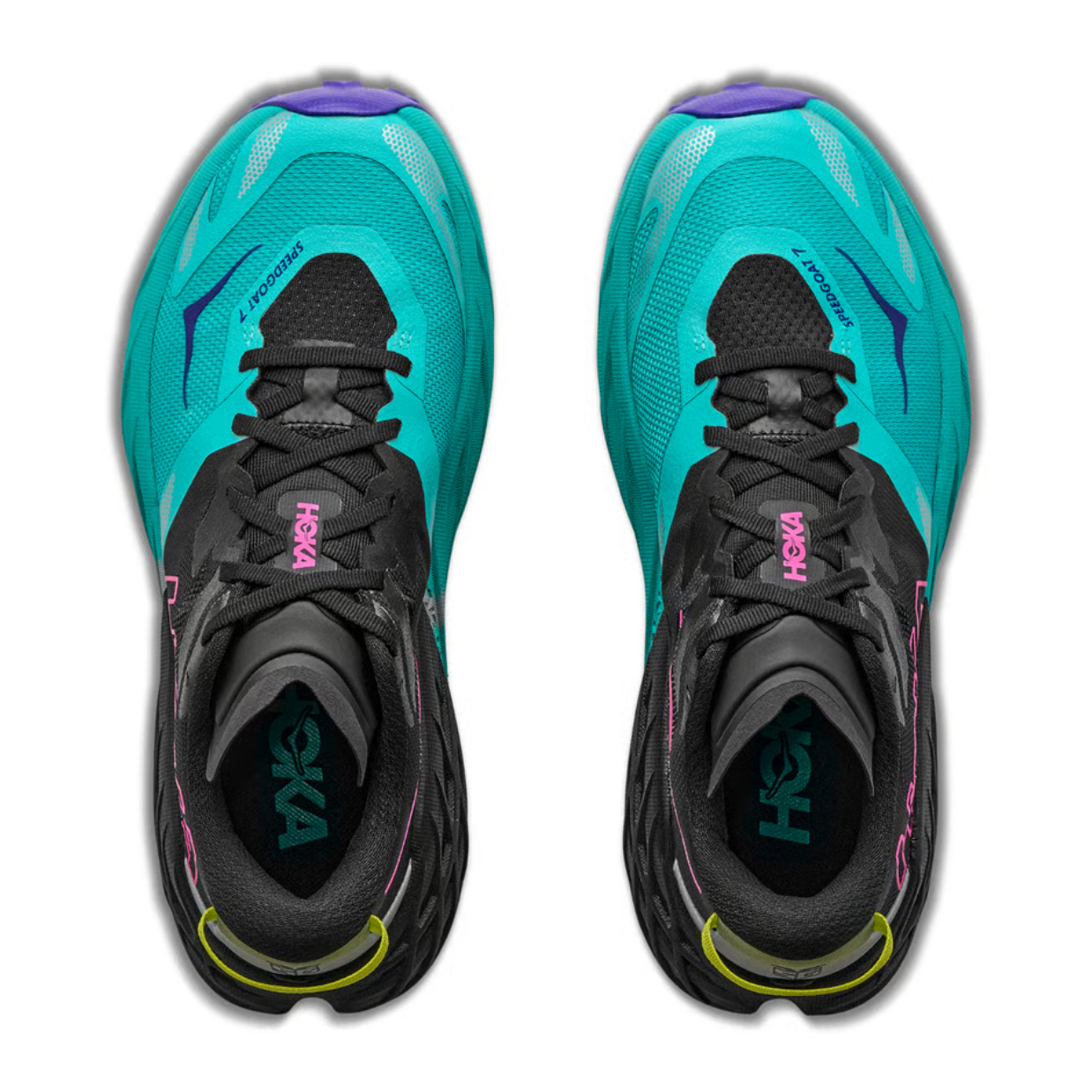 Hoka Speedgoat 7 Black / Electric Aqua Womens