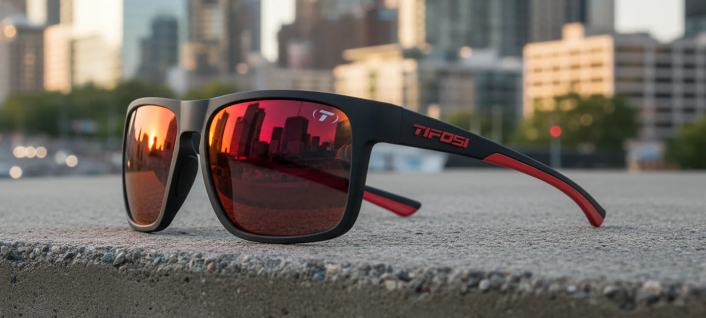 Tifosi Swick Satin Black/Crimson Red Sunglasses