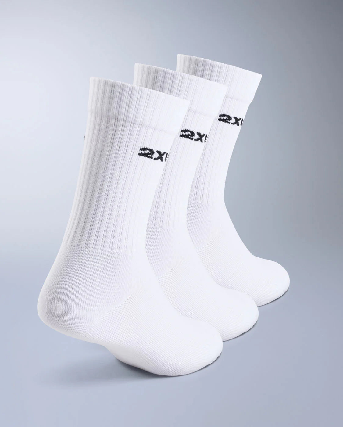 2XU Cotton Crew Socks White - 3 Pack