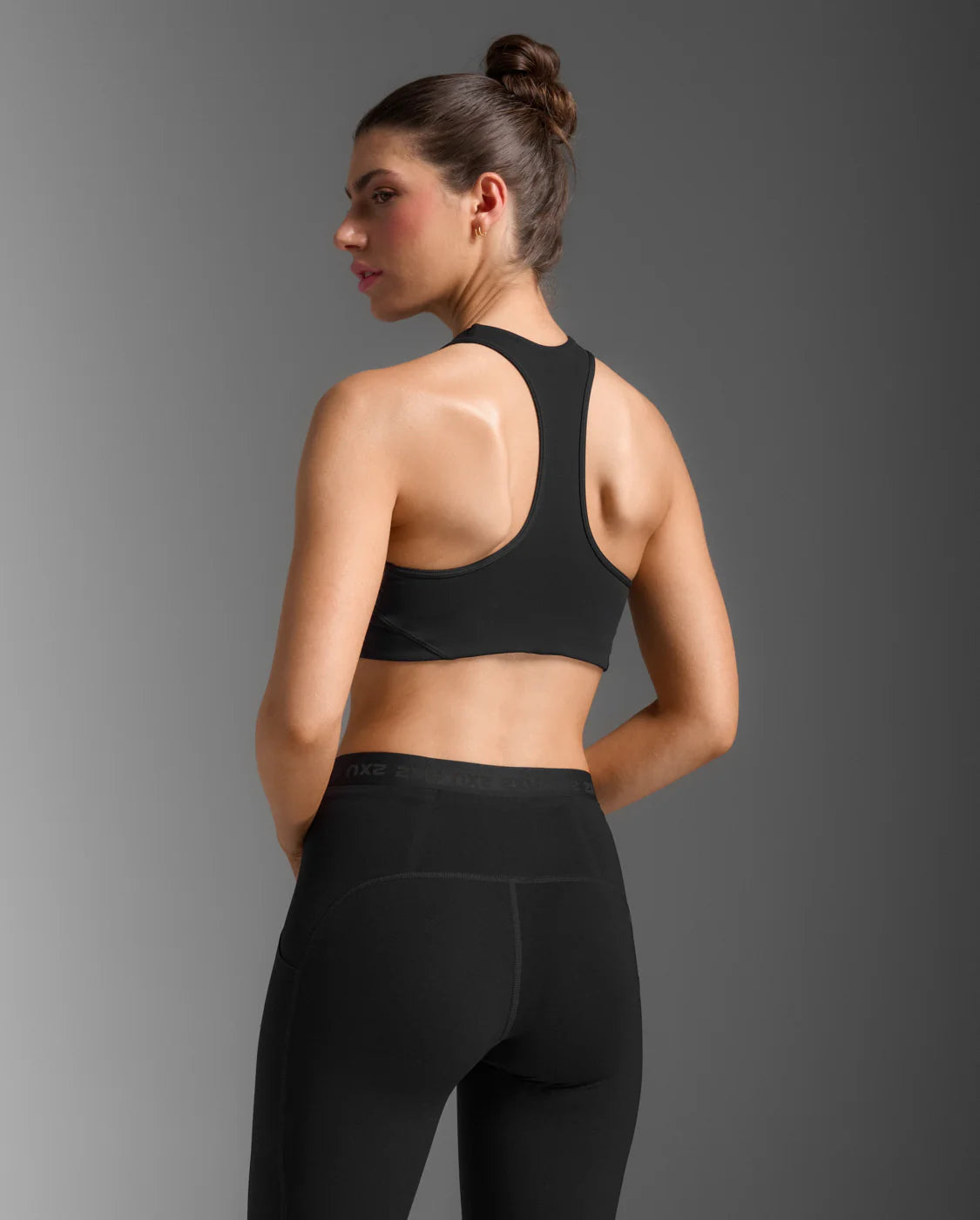 2XU Form Racerback Medium Impact Bra Black Womens