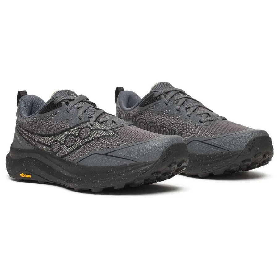 Saucony Peregrine 16 (2E) Carbon / Black Mens